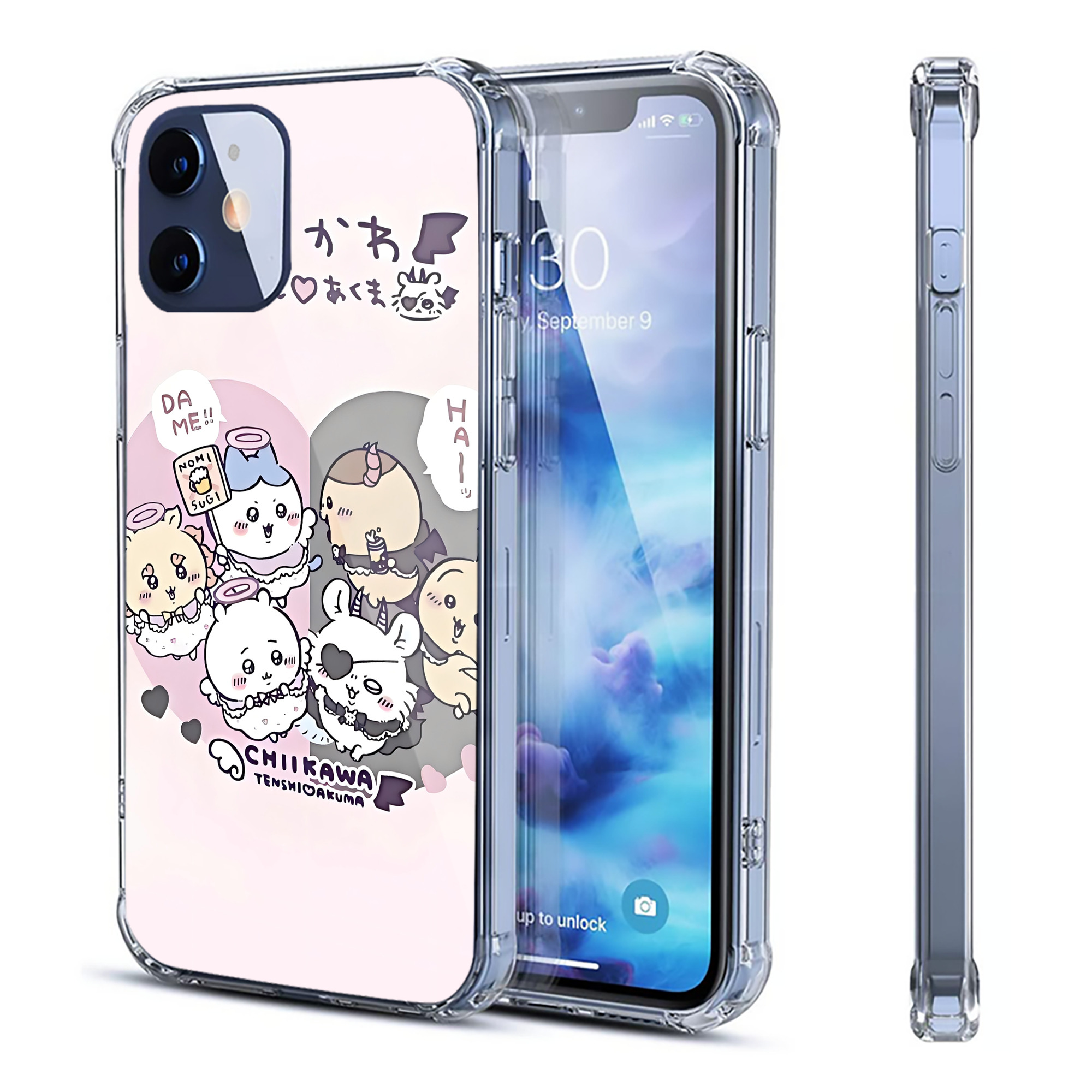 （画像用） ちいかわ Chii-kawa 【iPhone 12シリーズ対応】透明スマホケース（クリアソフトケース）